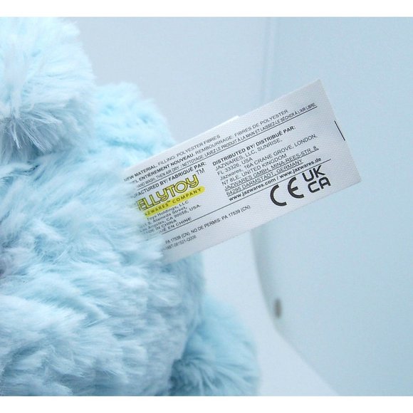 My First Bear Kellybaby Blue Plush Rattles Embroidered Eyes Soft Cuddly NWT 14" - Picture 6 of 7